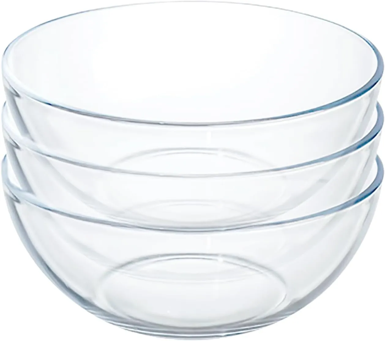 FOYO 5 Inch Glass Mixing Bowls Set - Round, Small Glass Salad Bowls for Kitchen, Set of 3