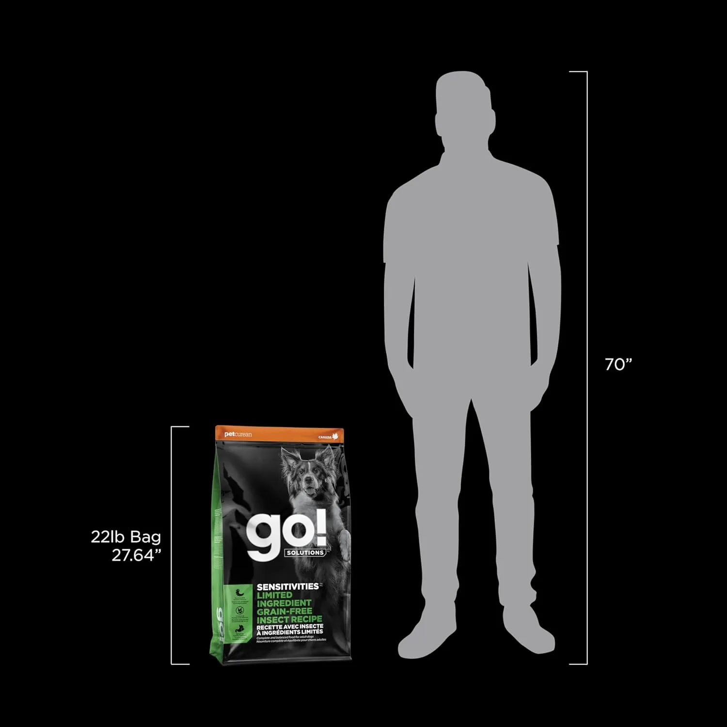Go! Solutions Sensitivities Limited Ingredients, Grain-Free Dry Dog Food, Insect Recipe for Sensitive Stomach, 22 lb Bag