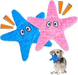 HGB Squeaky Dog Toys, No Stuffing Crinkle Dog Toys for Small Dogs, Plush Puppy Chew Toys to Keep Them Busy, Cute Starfish Small Dog Toys for Small Medium Large Breed, Interactive Pet Toys for Boredom