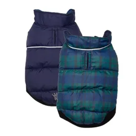Hip Doggie Flex-Fit Reversible Puffer - Navy/Plaid