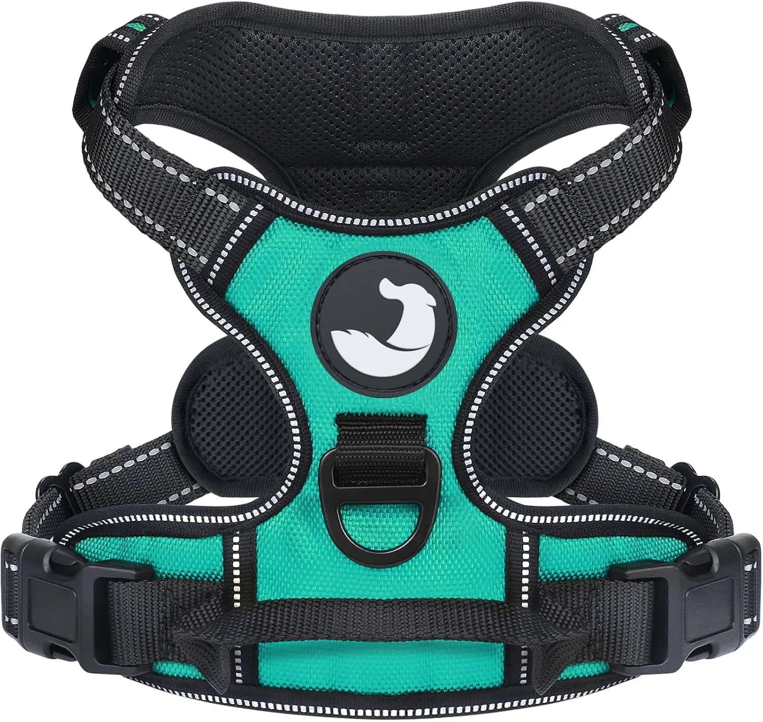 Joytale No Pull Dog Harness Medium Sized Dog, Reflective Pet Vest with Front Clip, Adjustable Soft Padded Harnesses with Easy Control Handle for Training and Walking, Teal, M