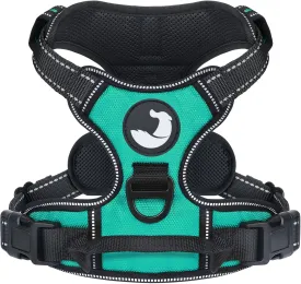 Joytale No Pull Dog Harness Medium Sized Dog, Reflective Pet Vest with Front Clip, Adjustable Soft Padded Harnesses with Easy Control Handle for Training and Walking, Teal, M