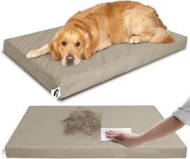 Leather XL Dog Bed, Waterproof Hair Resistant Dog Beds with Washable Covers, Orthopedic Egg Crate Foam Pet Bed