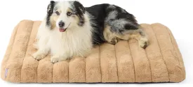 Lesure Cute Orthopedic Dog Bed Large Sized Dog, Waterproof Chic Flat Pet Beds with Removable Washable Cover, Fuzzy Thick Egg Crate Foam Pet Mat for Indoor Use (36" x 27", Beige)