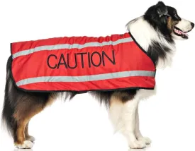 Limited Caution Red S-M M-L L-XL Warm Dog Coats Waterproof Reflective Fleece Lined (Do Not Approach) Prevents Accidents by Warning Others of Your Dog in Advance (M-L Back 17" (43cm)
