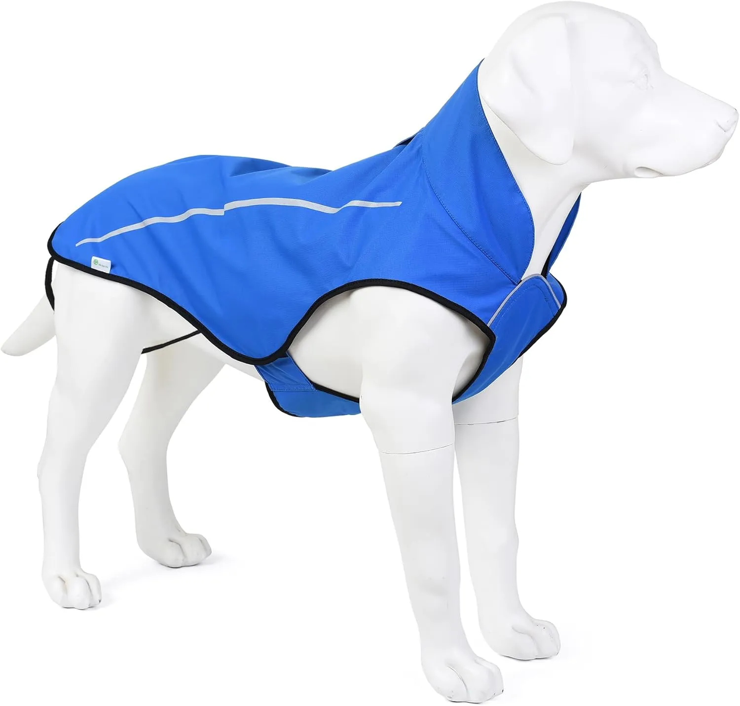 Mile High Life Dog Raincoat, Adjustable Waterproof Reflective Rain Jacket for Small Medium Large Dogs, Lightweight Breathable Pet Rain Coat with Leash Hole(Blue,L Chest 32-40")