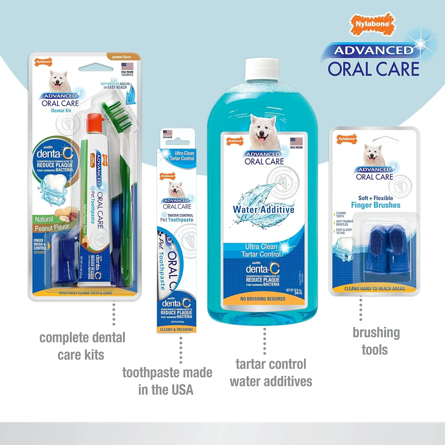 Nylabone Advanced Oral Care Pet Dental Foam Tartar Remover & Breath Freshener for Dogs, Dog Teeth-Cleaning, 4 oz.