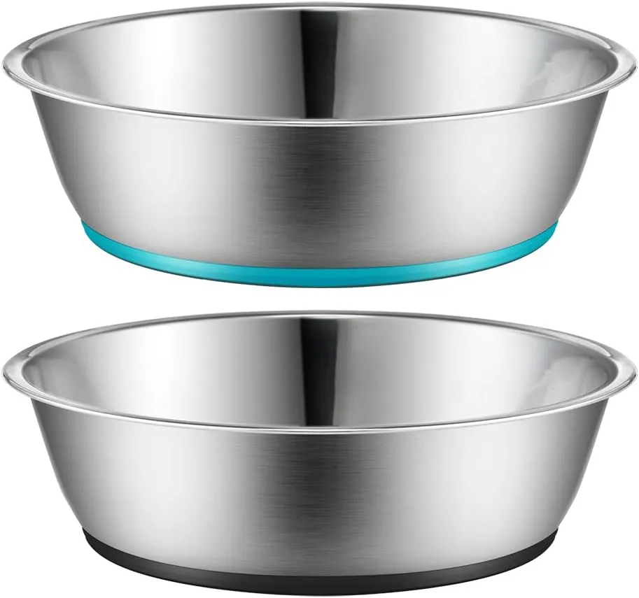 PEGGY11 Lightweight Stainless Steel Cat Bowls - 3 Cup, 2 Pack