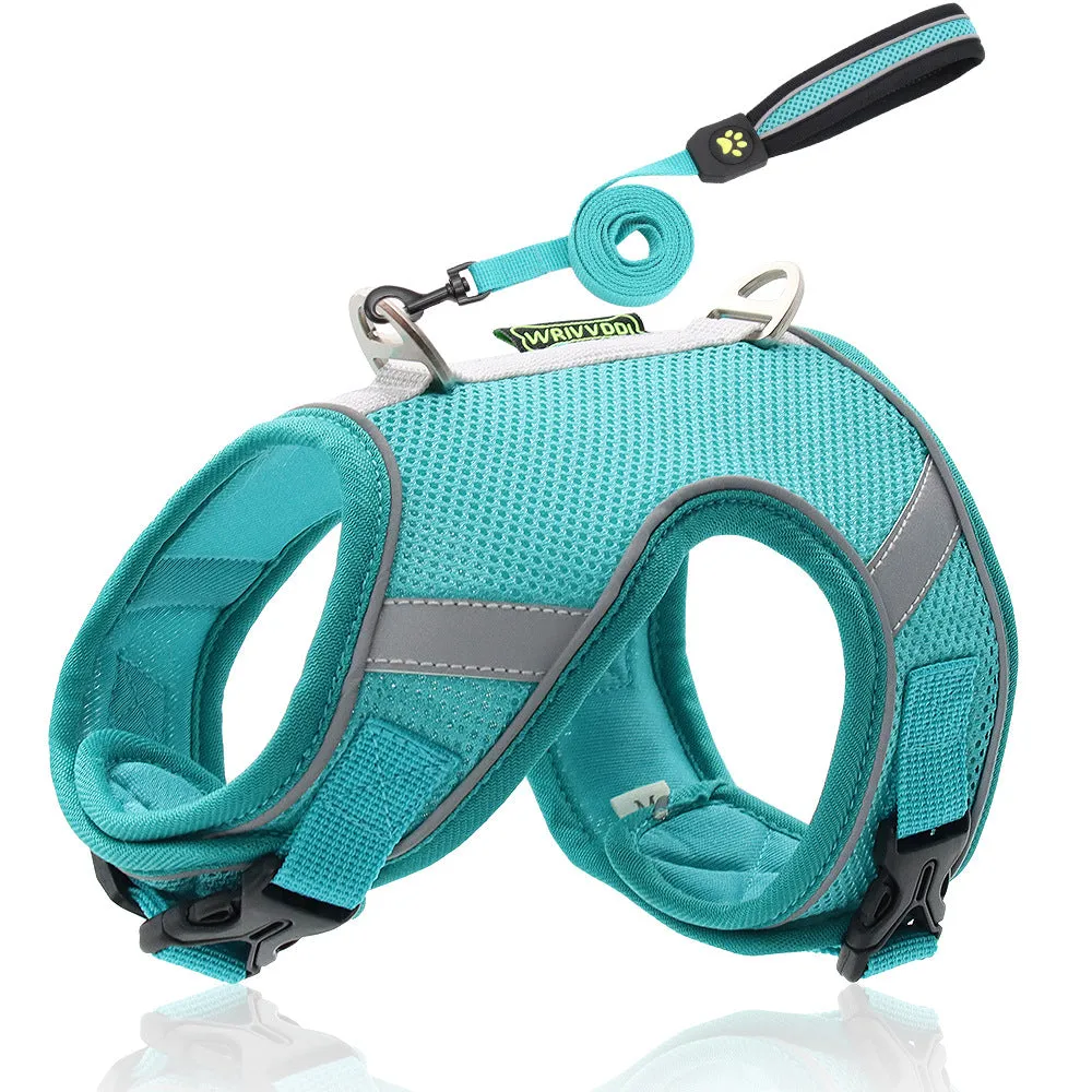 Pet Dog Cat harness Mesh Air-breathable Chest Strap With Leash