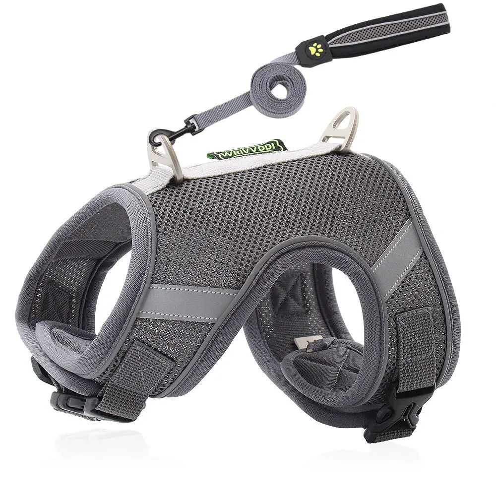 Pet Dog Cat harness Mesh Air-breathable Chest Strap With Leash