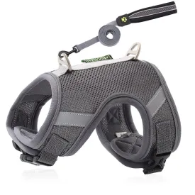 Pet Dog Cat harness Mesh Air-breathable Chest Strap With Leash