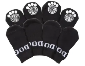 Pet Life - Rubberized Sole Non-Slip Socks for Dogs - Black