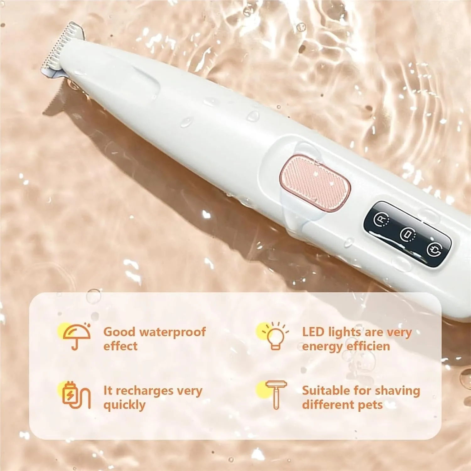 Petoirpet Trimmer, New Pet Micro Precision Trimmer, Paw Trimmer, Rechargeable Cordless Quiet Nail Grinder for Pets, Rechargeable Pet Paws Trimmer with LED Light