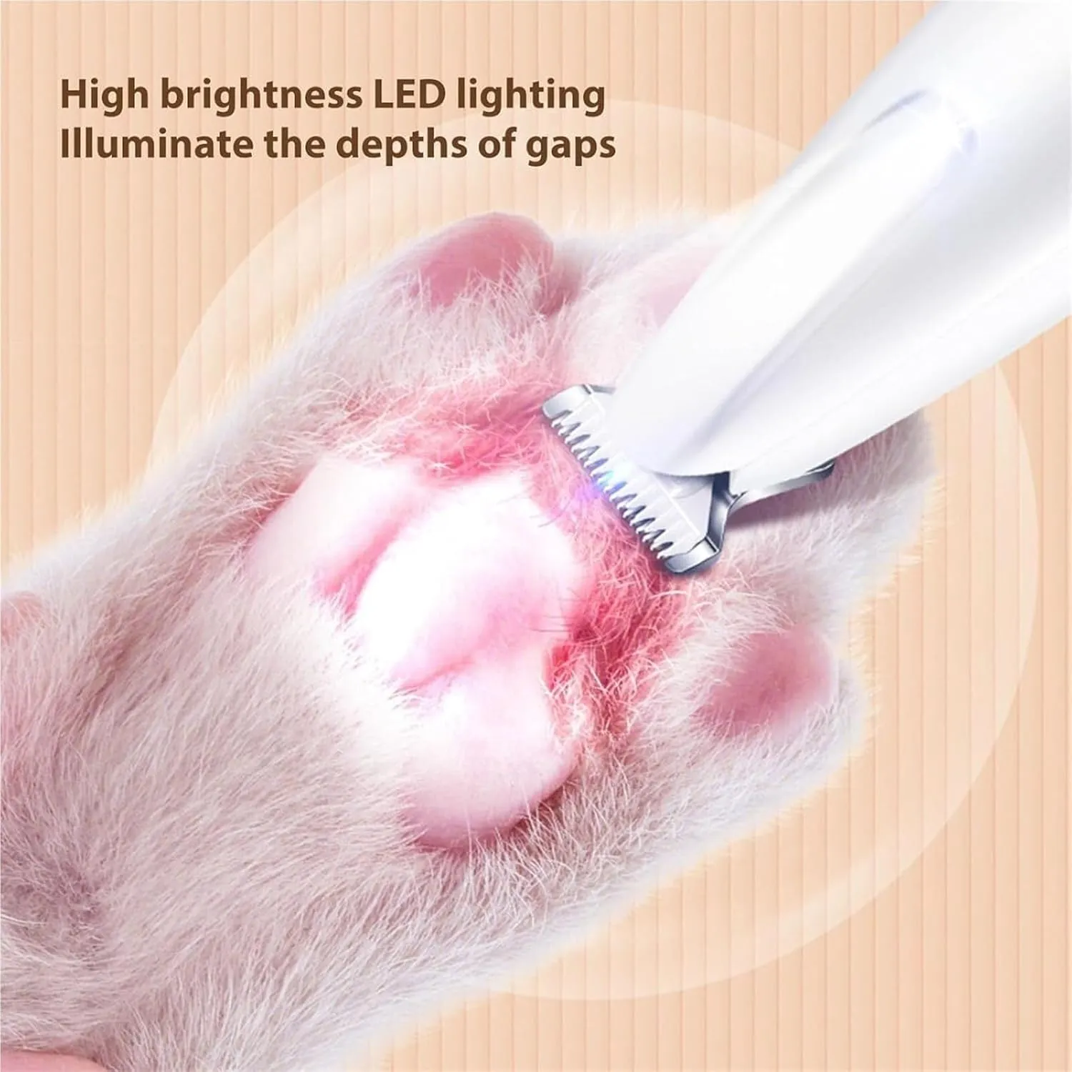 Petoirpet Trimmer, New Pet Micro Precision Trimmer, Paw Trimmer, Rechargeable Cordless Quiet Nail Grinder for Pets, Rechargeable Pet Paws Trimmer with LED Light