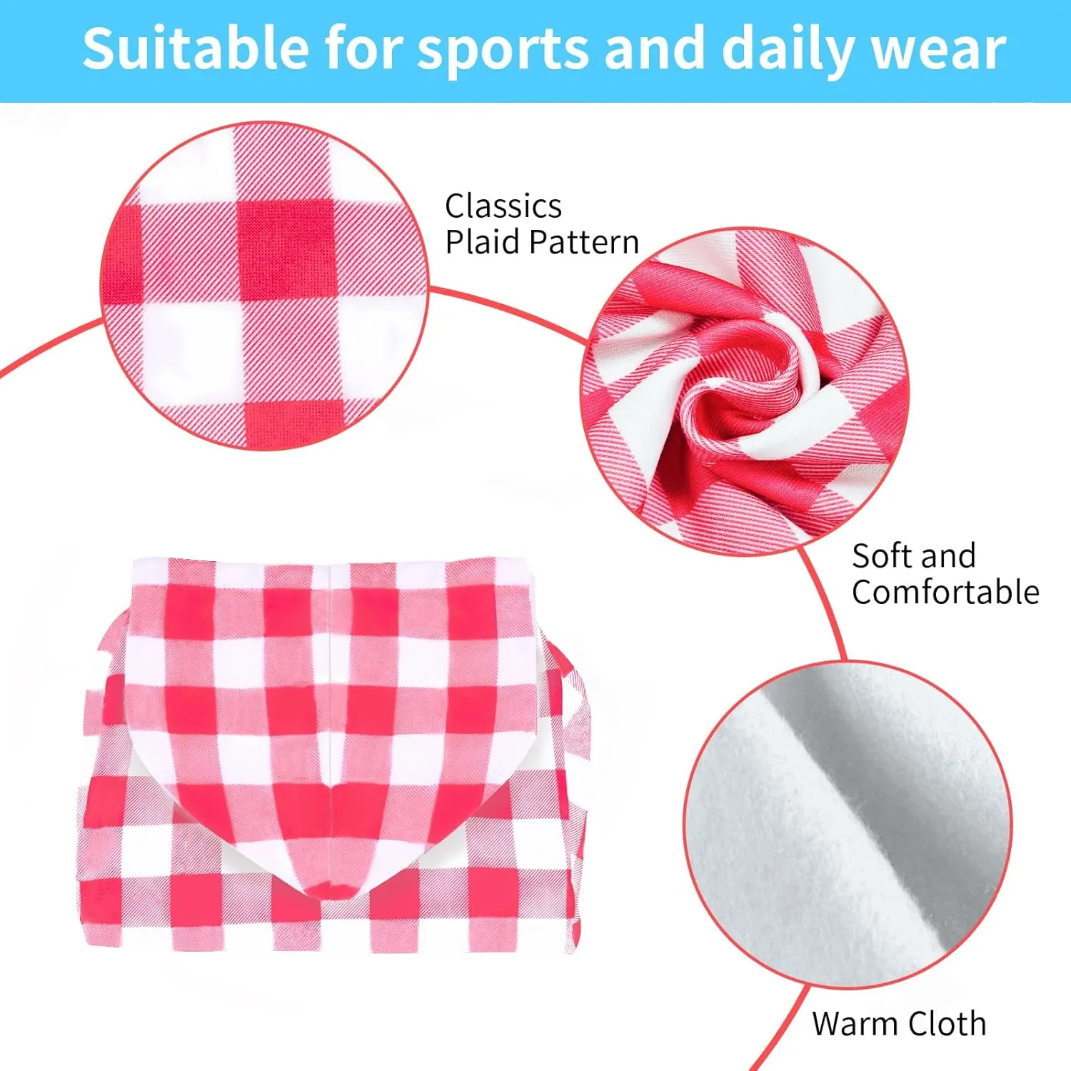 Plaid Dog Sweaters Hoodies Sweatshirts for Dogs Cats, Warm and Soft Cold Weater Coats for Christmas (Pink, Medium)