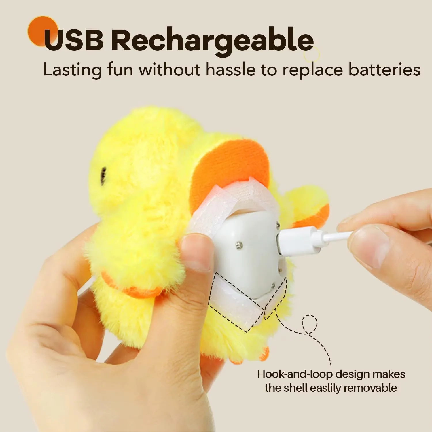 Rechargeable Flapping Duck Cat Toy – Interactive Plush with Catnip