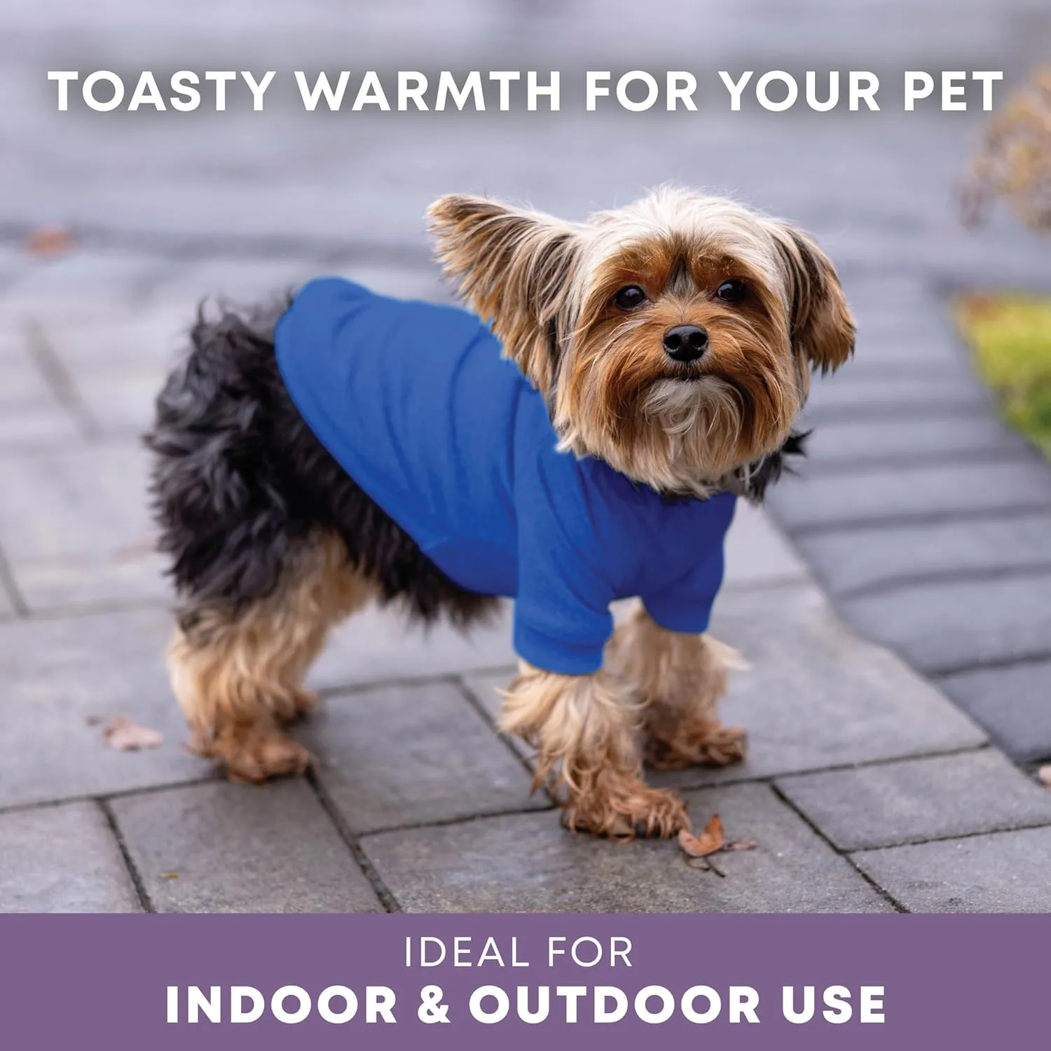 Rocky Thermal Jacket Clothes Fleece Lined Sweater for Dogs, Puppies, Warm Coat Bodysuit Onesie One Piece Vest Pet Jammies with Leg Warmers for Small, Medium, Large Dogs Cats (Blue, XX-Small)