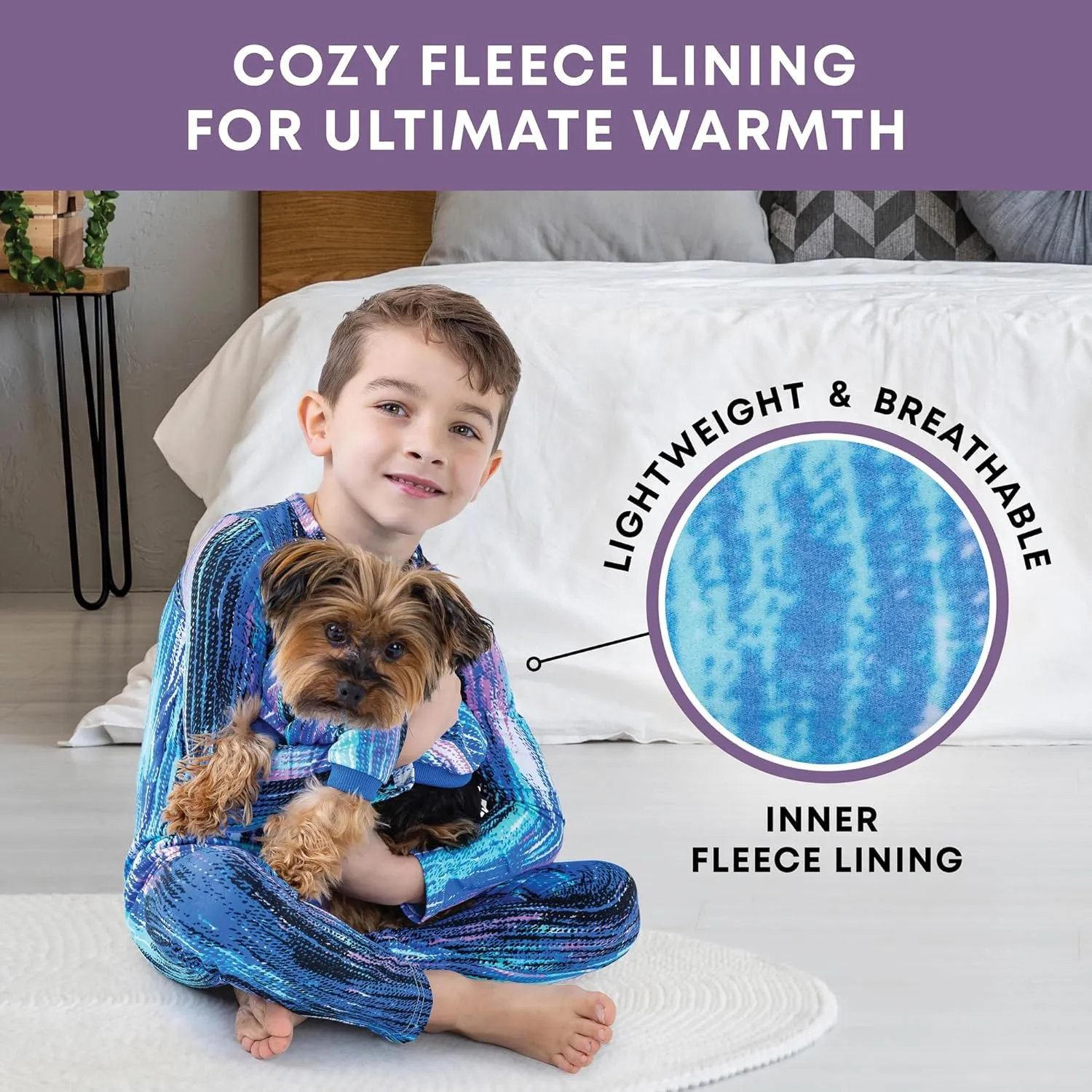 Rocky Thermal Jacket Clothes Fleece Lined Sweater for Dogs, Puppies, Warm Coat Bodysuit Onesie One Piece Vest Pet Jammies with Leg Warmers for Small, Medium, Large Dogs Cats (Blue, XX-Small)