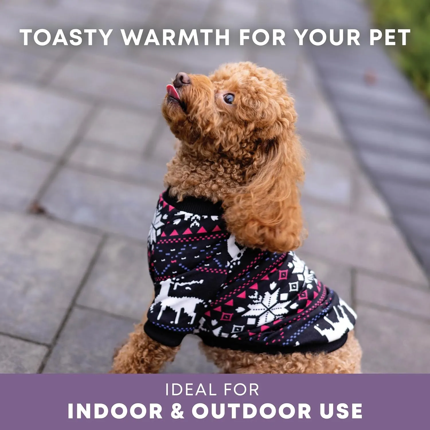 Rocky Thermal Jacket Clothes Fleece Lined Sweater for Dogs, Puppies, Warm Coat Bodysuit Onesie One Piece Vest Pet Jammies with Leg Warmers for Small, Medium, Large Dogs Cats (Christmas, XX-Small)