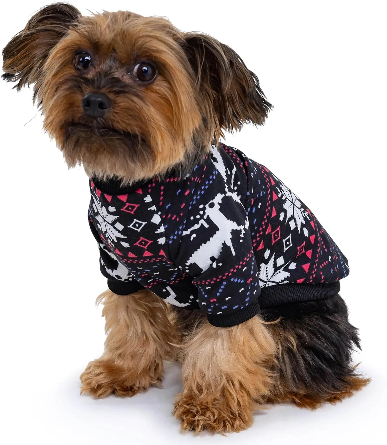 Rocky Thermal Jacket Clothes Fleece Lined Sweater for Dogs, Puppies, Warm Coat Bodysuit Onesie One Piece Vest Pet Jammies with Leg Warmers for Small, Medium, Large Dogs Cats (Christmas, XX-Small)