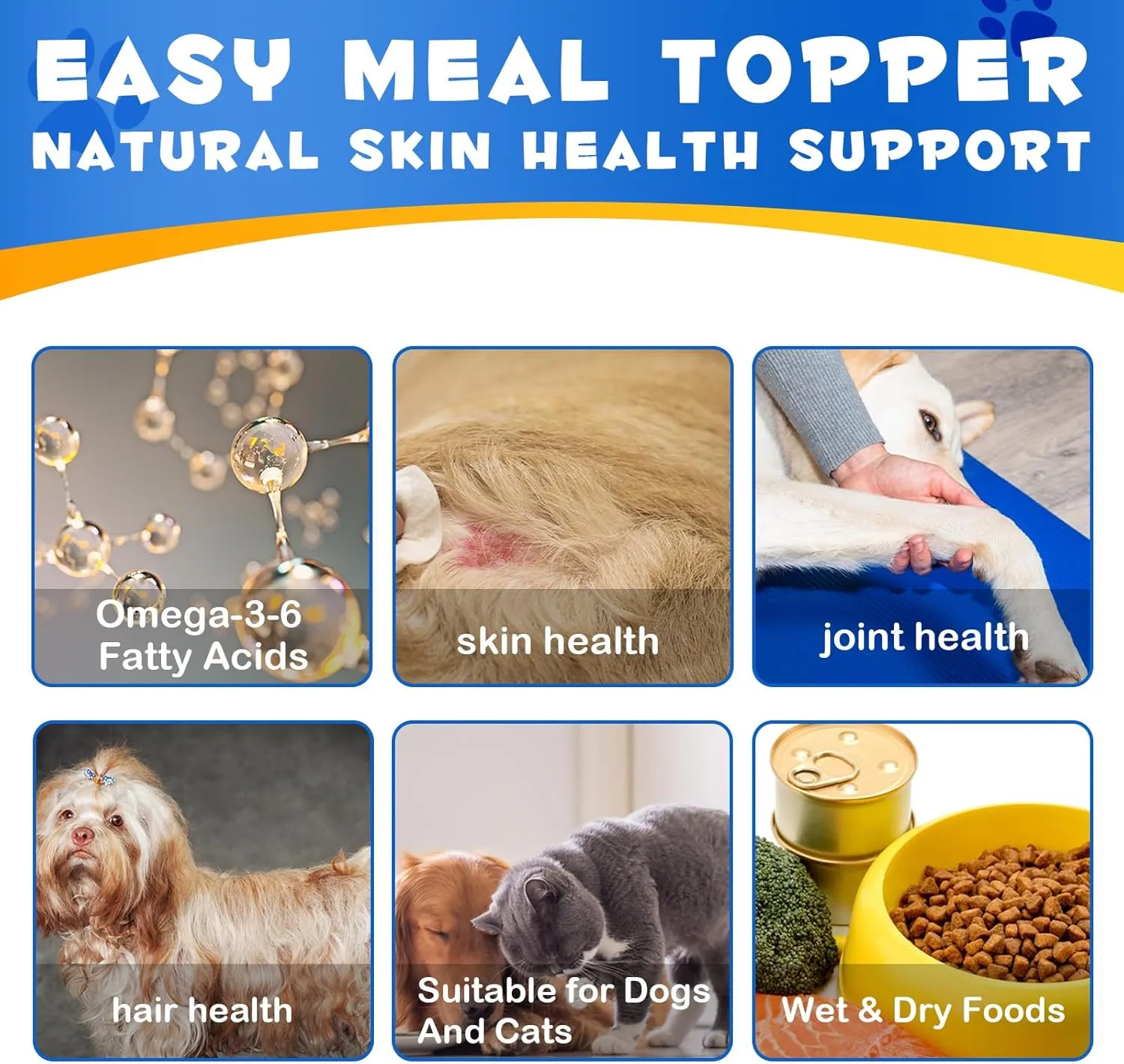 Salmon Oil for Dogs & Cats, Omega 3 Fish Oil for Dog's Skin and Coat, Natural EPA   DHA Fatty Acids for Joint Function, Immune & Heart Health, Wild Alaskan Salmon Oil 250ml for All Ages & All Breeds.