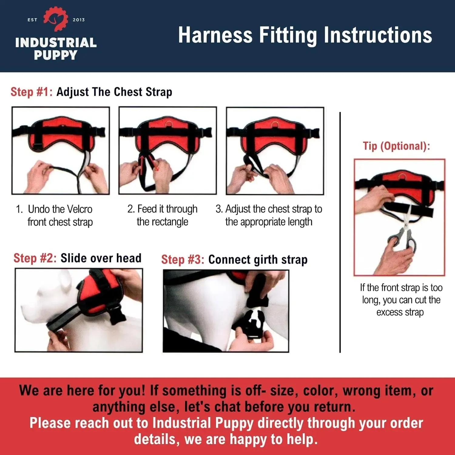 Service Dog Vest with Hook and Loop Straps