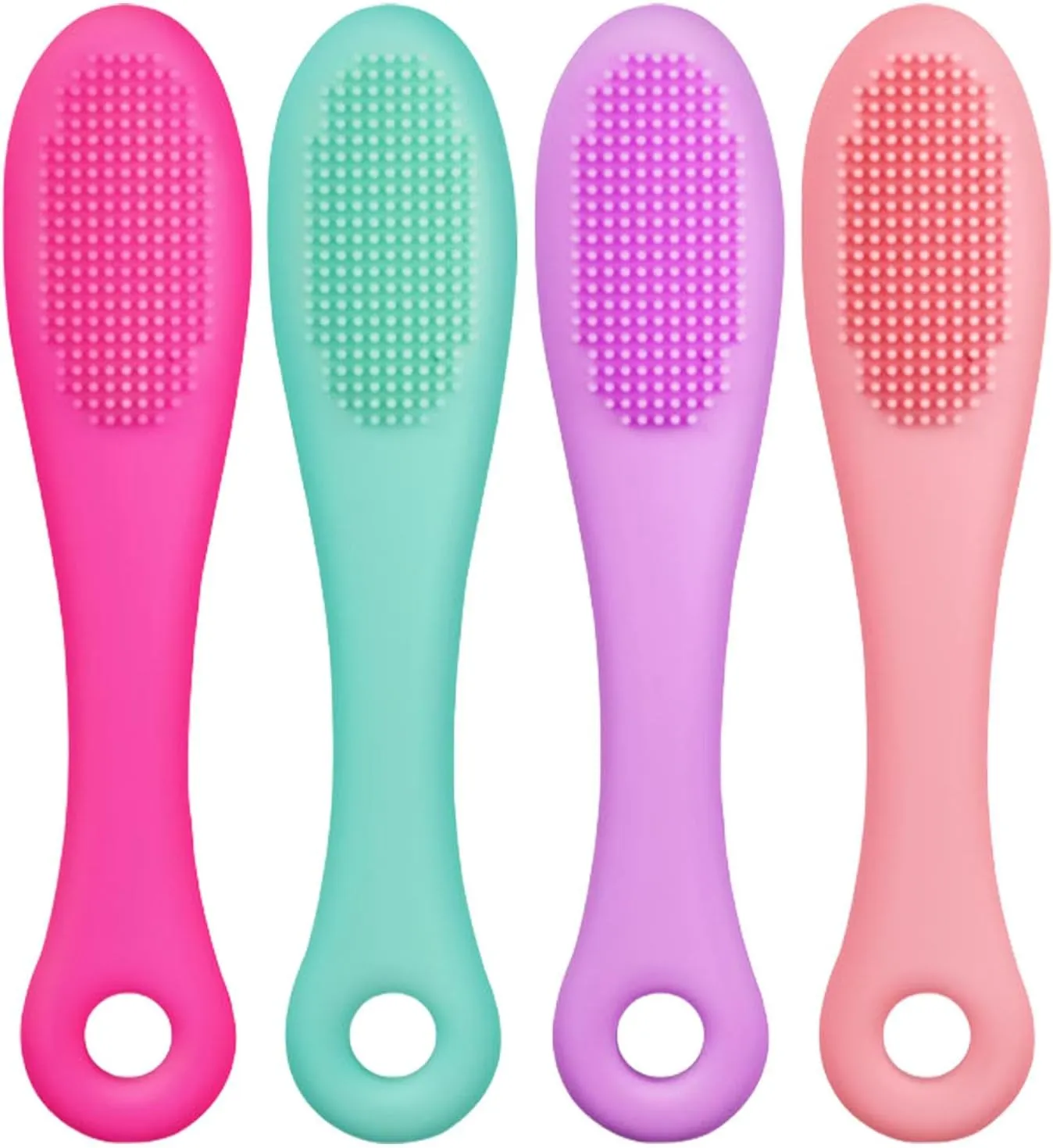 Silicone Dog Toothbrush, 4 Pack Ergonomic Dog Tooth Brush with Improved Design, Cat Finger Toothbrush for Pet Oral Care, Finger Brushes Suitable for Small Breeds, Puppies and Cats