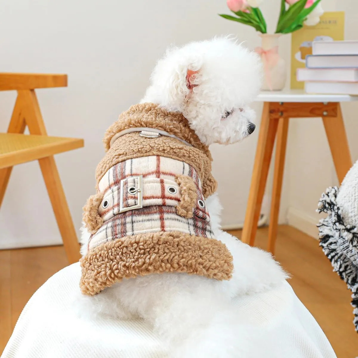 Small Dog Winter Denim Jacket Fleece Lined Puppy Cute Jean Clothes Cold Weather Dog Cozy Warm Coats Chihuahua Yorkie Stylish Clothes Christmas Holiday Birthday Dog Outfits