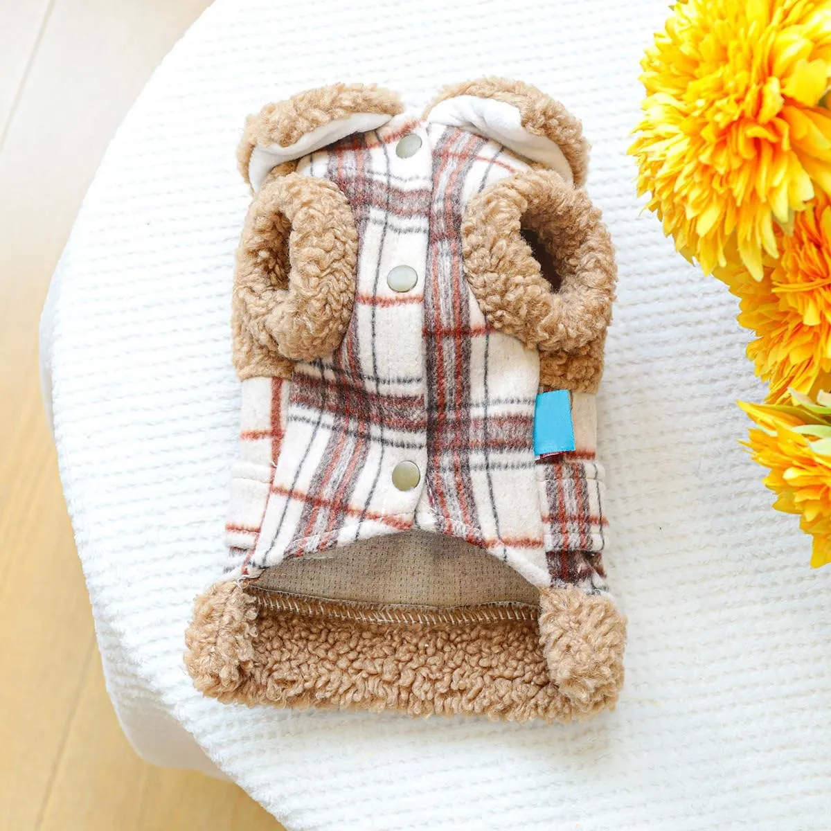 Small Dog Winter Denim Jacket Fleece Lined Puppy Cute Jean Clothes Cold Weather Dog Cozy Warm Coats Chihuahua Yorkie Stylish Clothes Christmas Holiday Birthday Dog Outfits