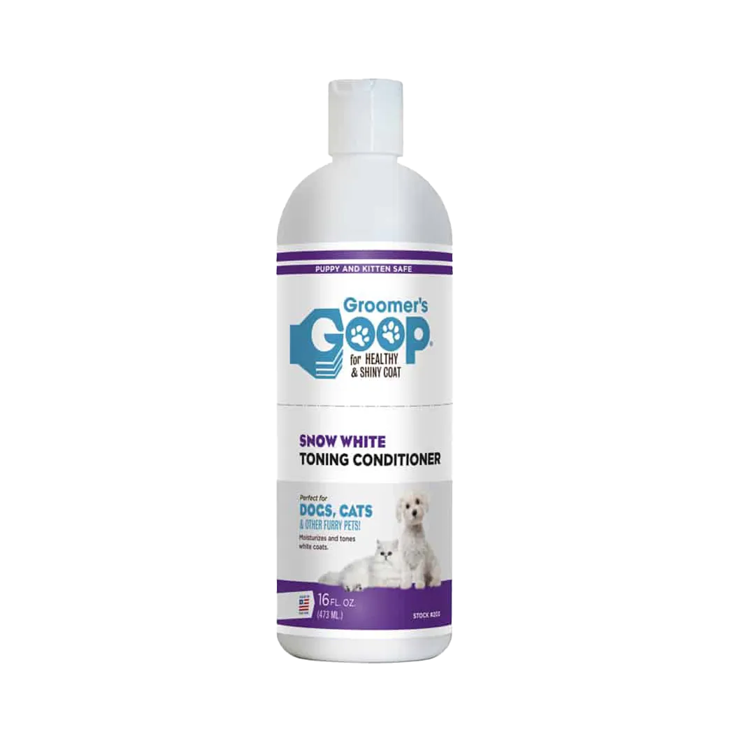 Snow White Toner Shampoo and Conditioner 16oz by Groomer's Goop