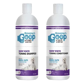 Snow White Toner Shampoo and Conditioner 16oz by Groomer's Goop