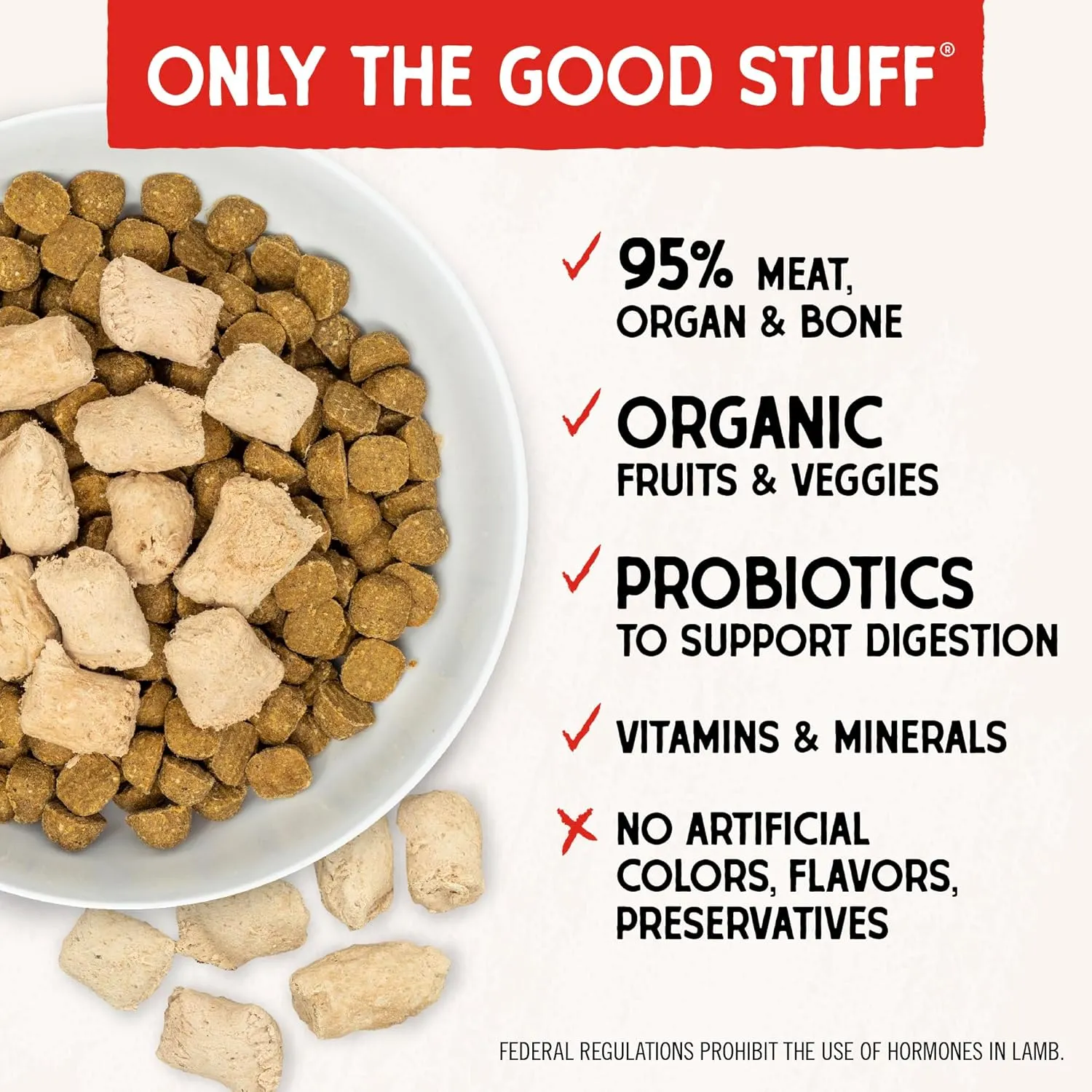 Stella & Chewy's Freeze-Dried Raw Lamb Meal Mixers- Dog Food Topper and Mixer - Made with 95% Grass-Fed Lamb, Organs & Bone - Perfect for Picky Eaters - Grain-Free - 18 oz