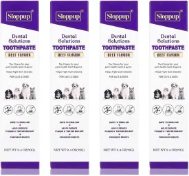 Toothpaste | Teeth Cleaning and Fresh Breath Dental Care for American Ringtail Cat Kittens and Adult Cats | Soothes Inflamed Gums | Safe for Puppies | Vet Formulated 4 Pack (9.6 OZ)