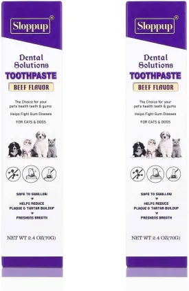 Toothpaste | Teeth Cleaning and Fresh Breath Dental Care for Singapura Cat Kittens and Adult Cats | Soothes Inflamed Gums | Safe for Puppies | Vet Formulated 2 Pack (4.8 OZ)