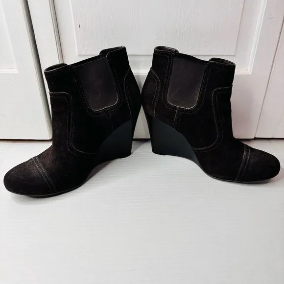 TORY BURCH Adrienne Brown Suede Ankle Booties