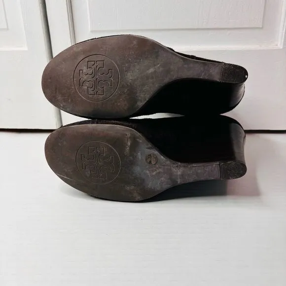 TORY BURCH Adrienne Brown Suede Ankle Booties