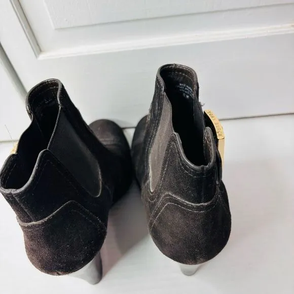 TORY BURCH Adrienne Brown Suede Ankle Booties
