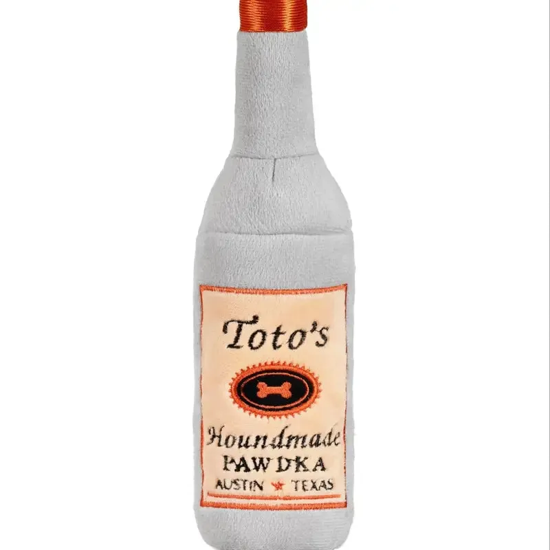 Toto's Handmade Vodka Bottle Dog Toy With Squeaker