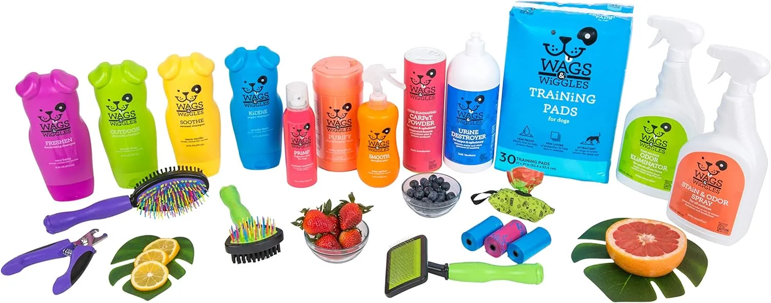 Wags & Wiggles Refresh Dog Deodorizing Spray in Zesty Grapefruit | Long Lasting Dog Grooming Deodorizer Spray | Easy to Use Deodorizing Spray for Dogs to Combat Smelly Dog Odors, 12 Ounces