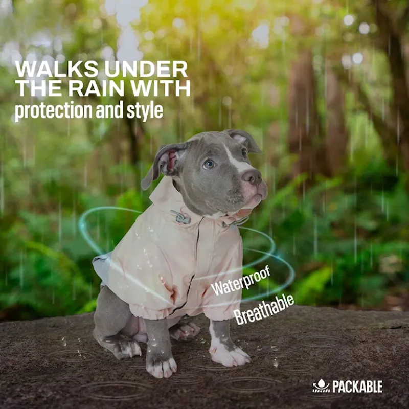 Waterproof Dog Coat With Hoodie Dog With Leash Hole