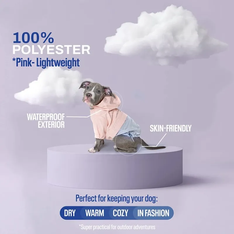 Waterproof Dog Coat With Hoodie Dog With Leash Hole