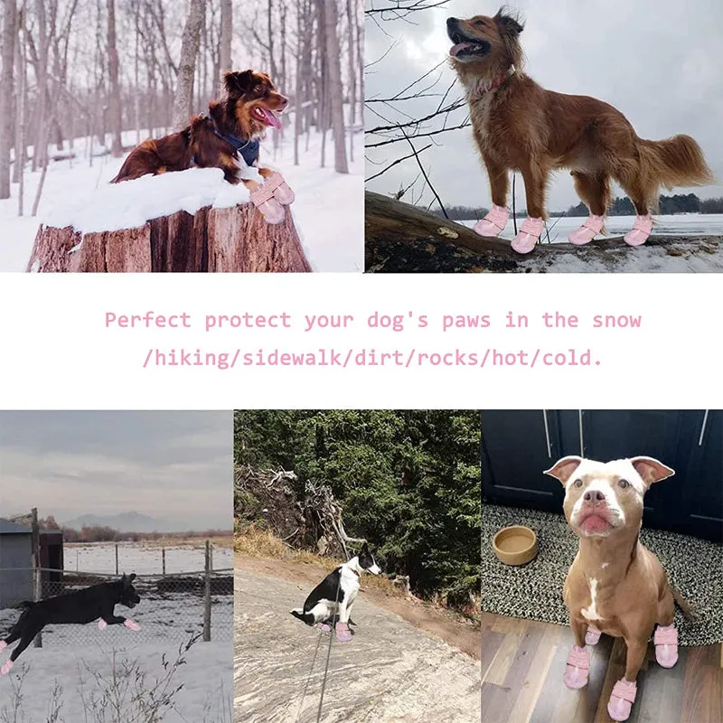 Waterproof Dog Shoes, Dog Booties With Reflective Strips