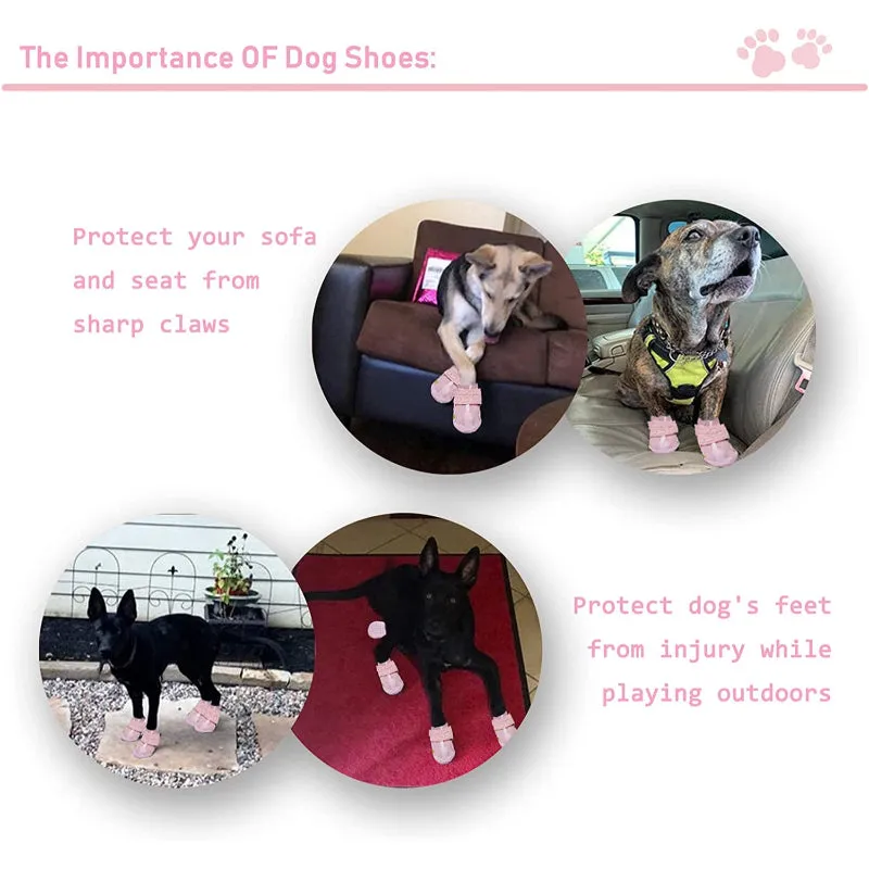 Waterproof Dog Shoes, Dog Booties With Reflective Strips