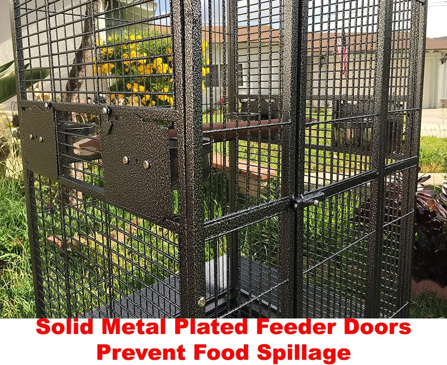 X-Large Elegant Play Top Bird Cage Parrot Finch Macaw Cockatoo Bird Wrought Iron Rolling Cage 28" x 22" x 75"H