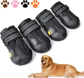 XSY&G Dog Boots,Waterproof Dog Shoes,Dog Booties with Reflective Rugged Anti-Slip Sole and Skid-Proof,Outdoor Dog Shoes for Medium Dogs 4Pcs-Size 3